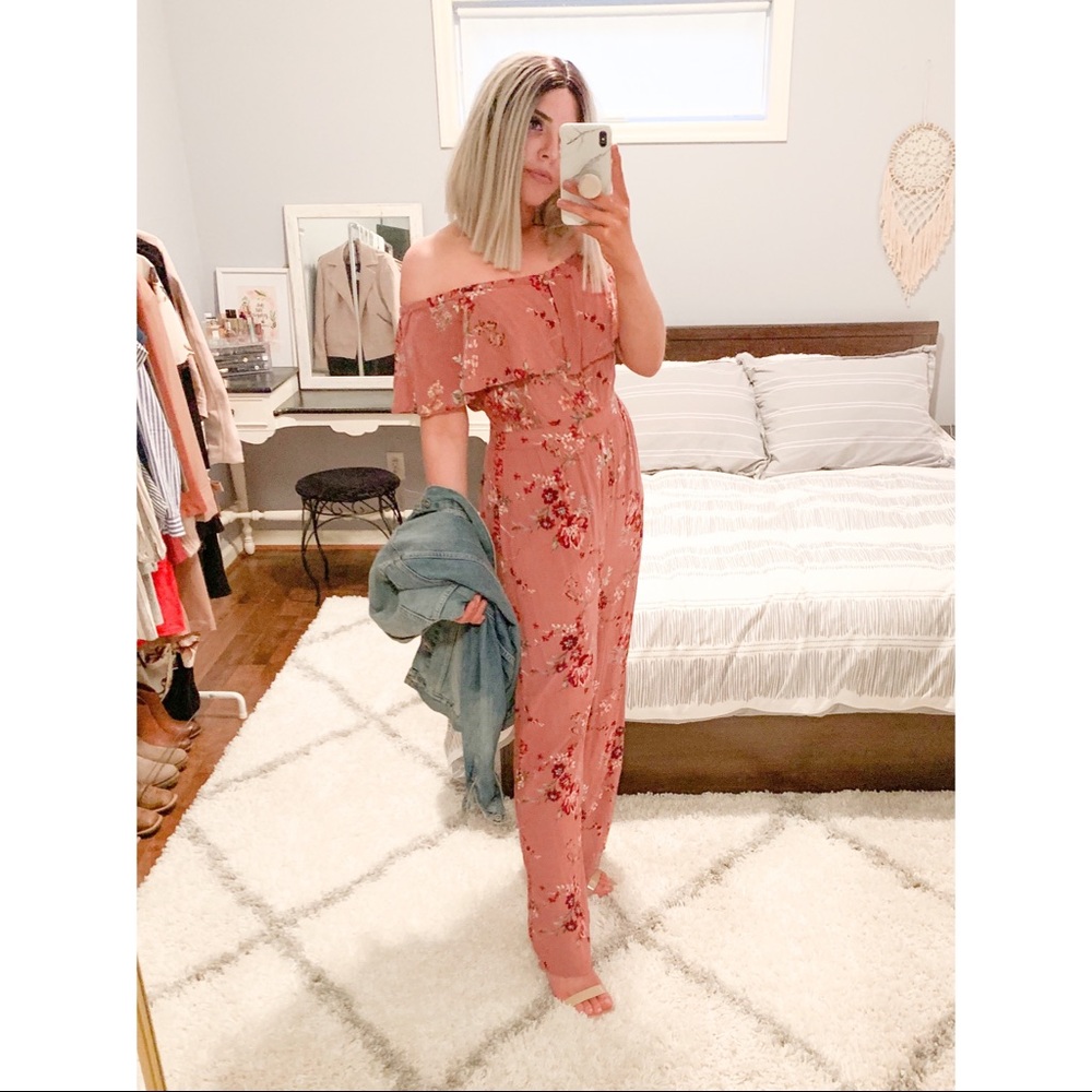 American Eagle floral jumpsuit
